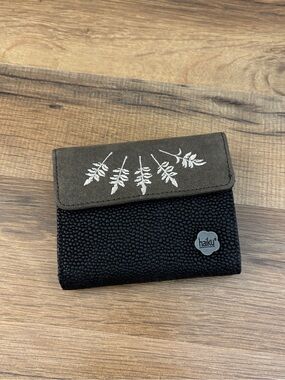 Haiku Pebbled Small Wallet Brown Green Women’s